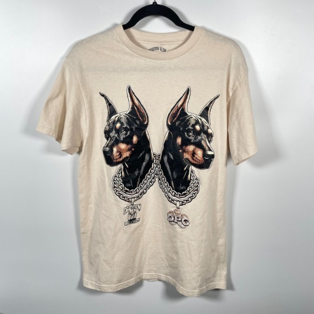 Death Row Records DPG Doberman Graphic T-Shirt Tan Mens M